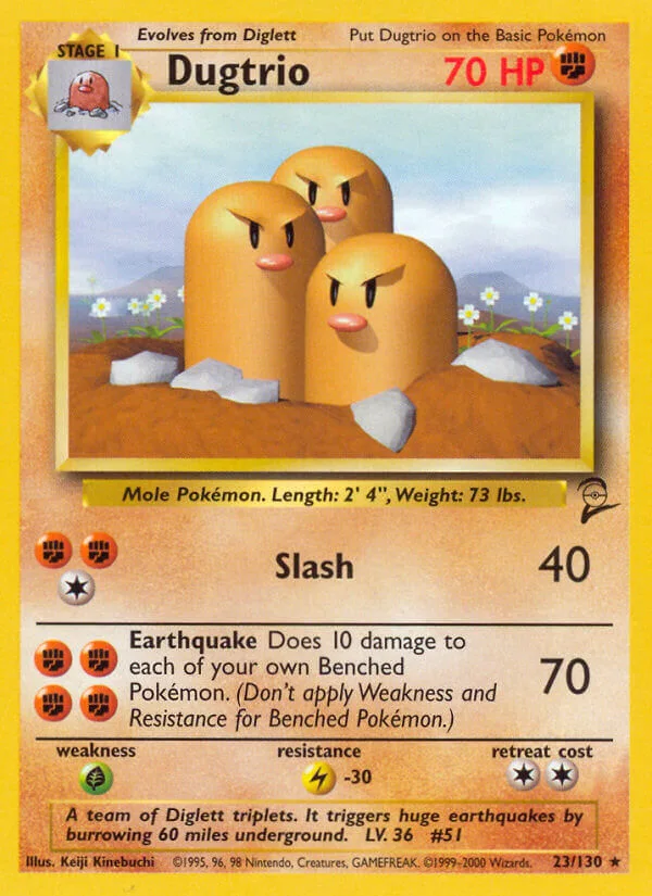 Dugtrio, Base Set 2 23/130