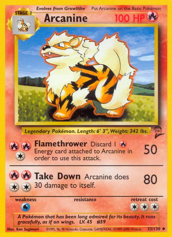 Arcanine, Base Set 2 33/130