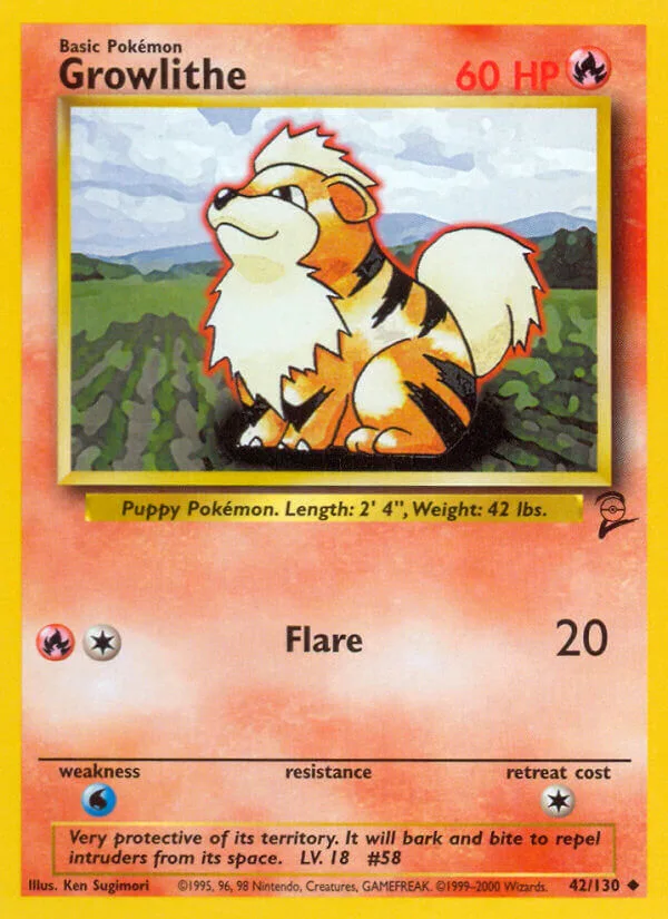 Growlithe, Base Set 2 42/130