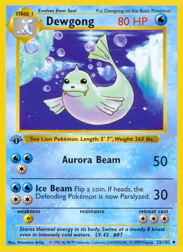 Dewgong, Base Set 25/102