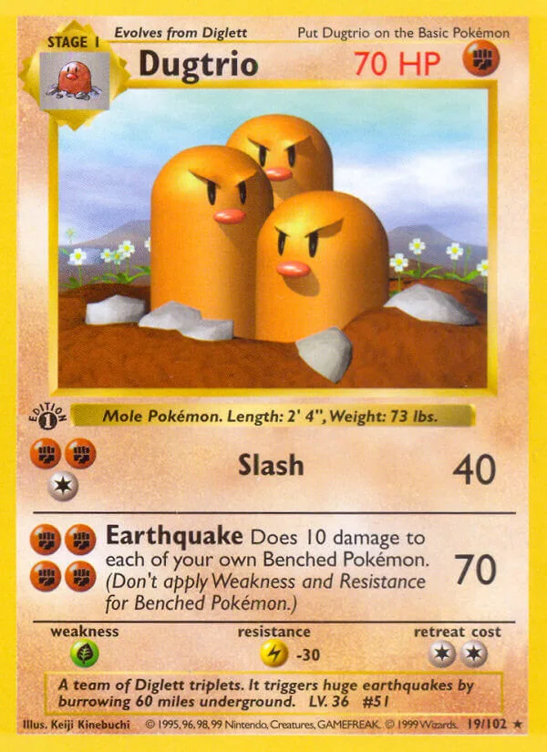 Dugtrio, Base Set 19/102