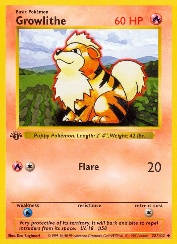 Growlithe, Base Set 28/102