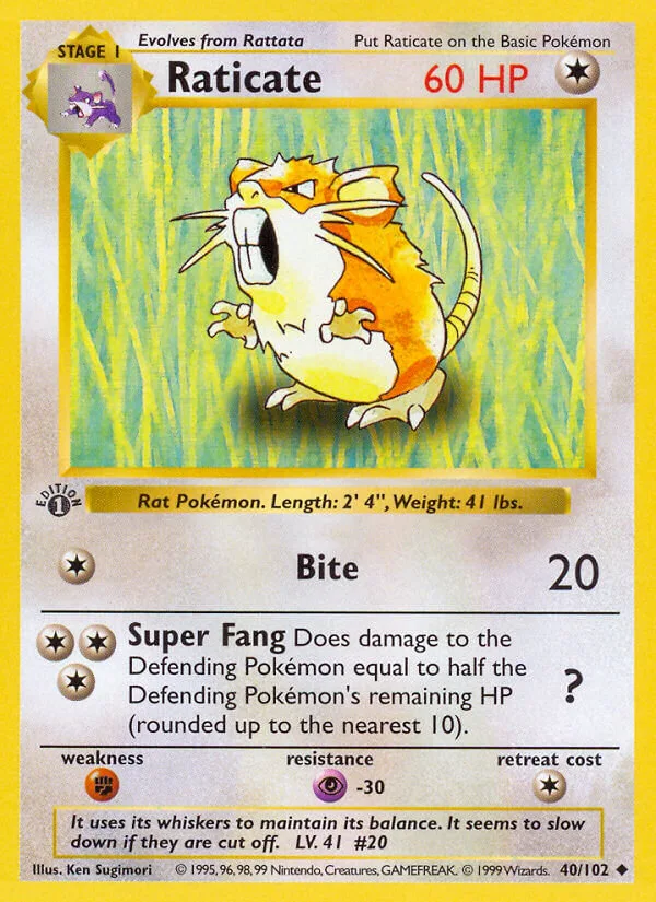 Raticate, Base Set 40/102
