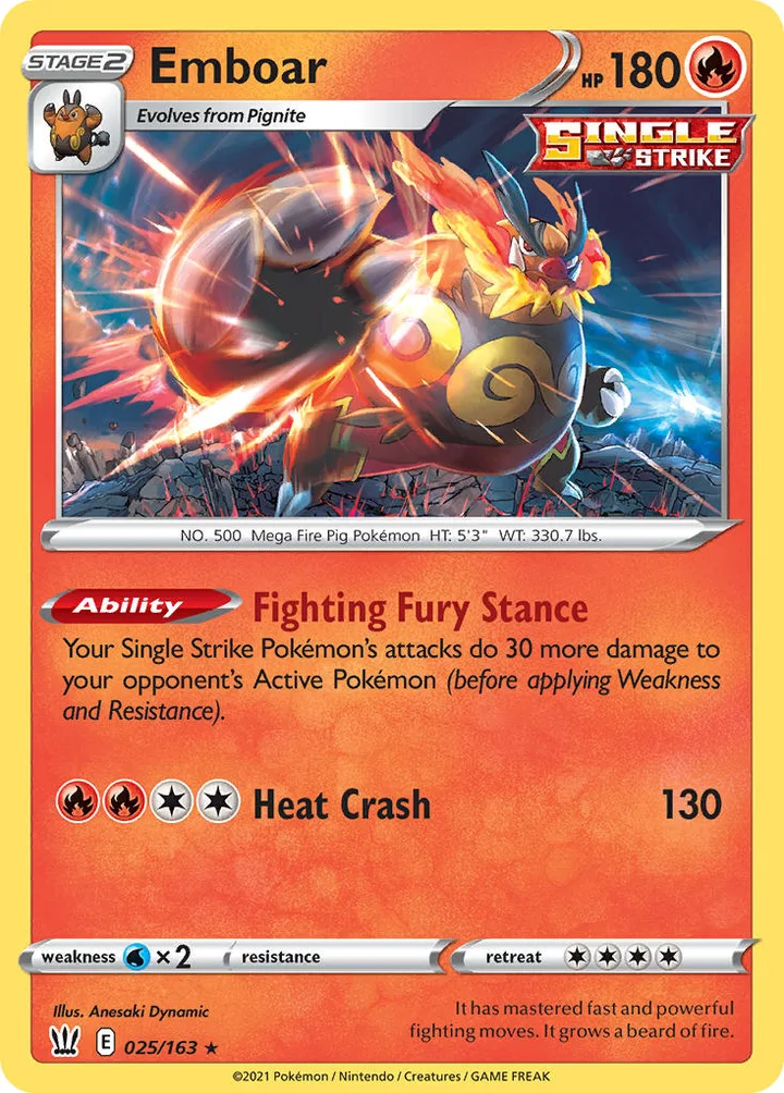 Emboar, Battle Styles 025/163