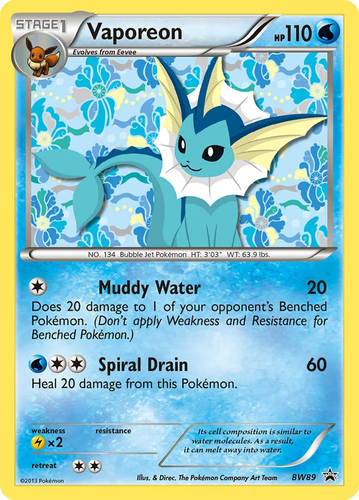 Vaporeon, Black & White Promos BW89