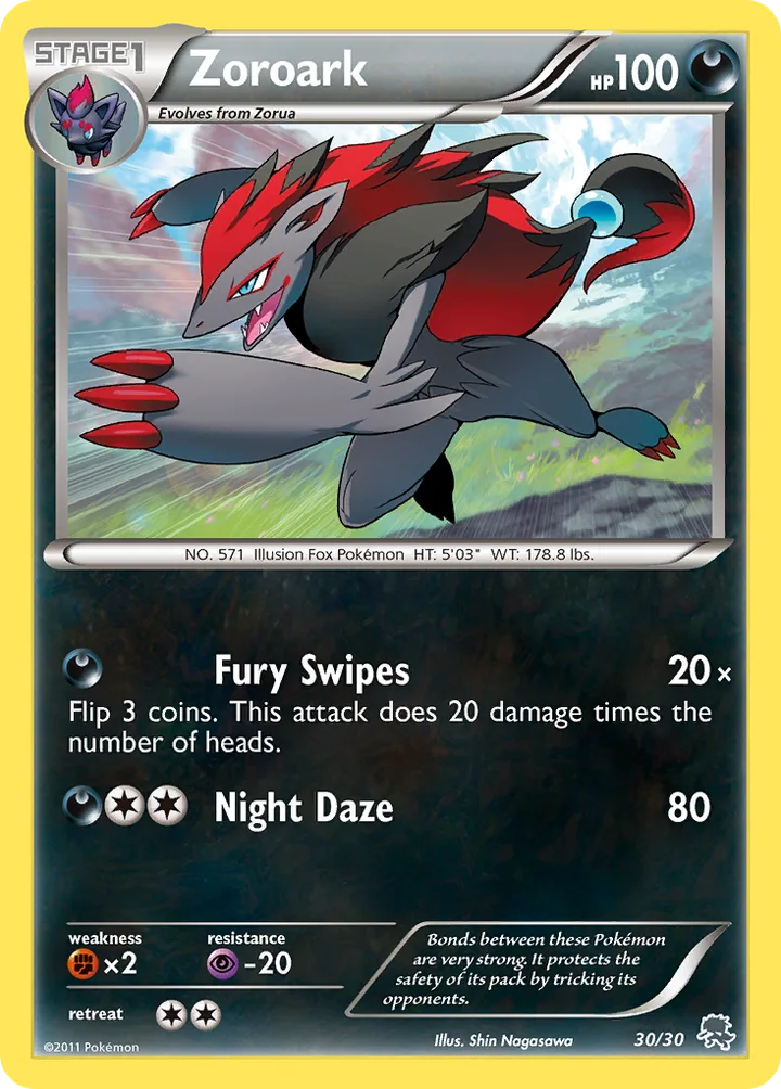 Zoroark, Black & White Trainer Kit—Zoroark 30/30