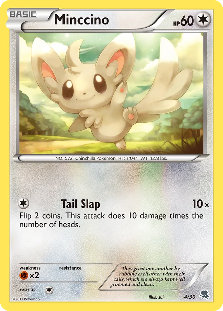 Minccino, Black & White Trainer Kit—Zoroark 4/30