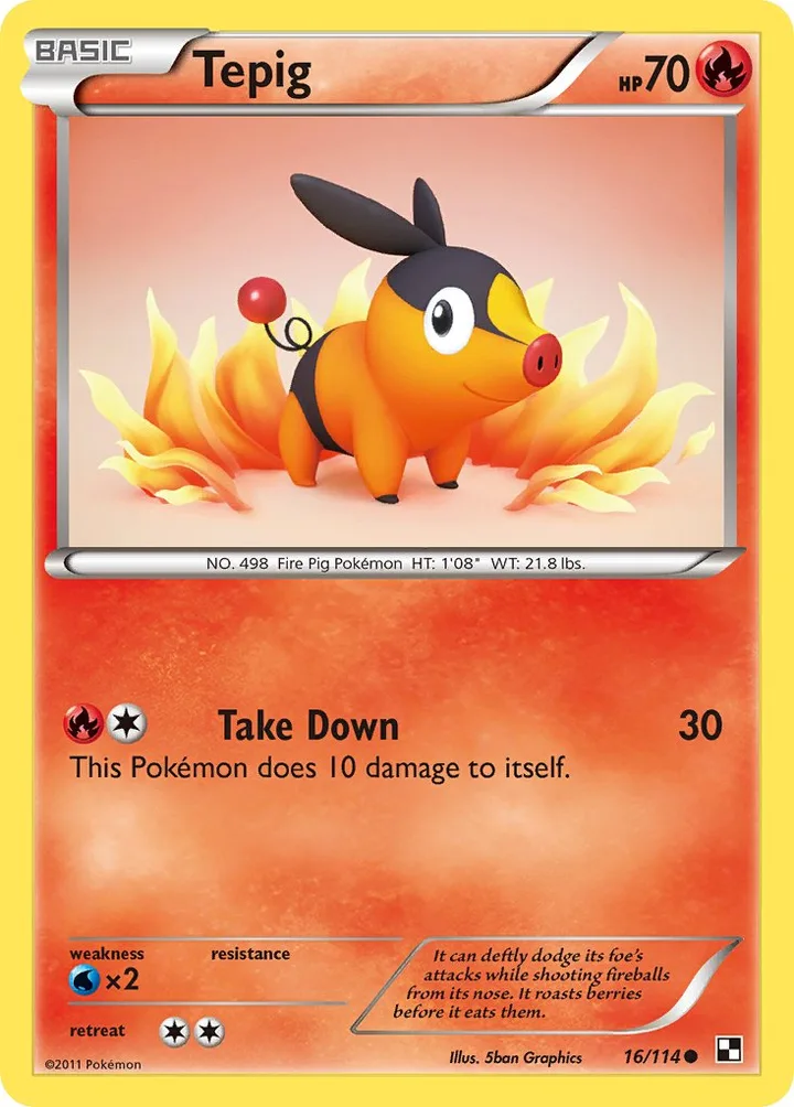 Tepig, Black & White 16/114