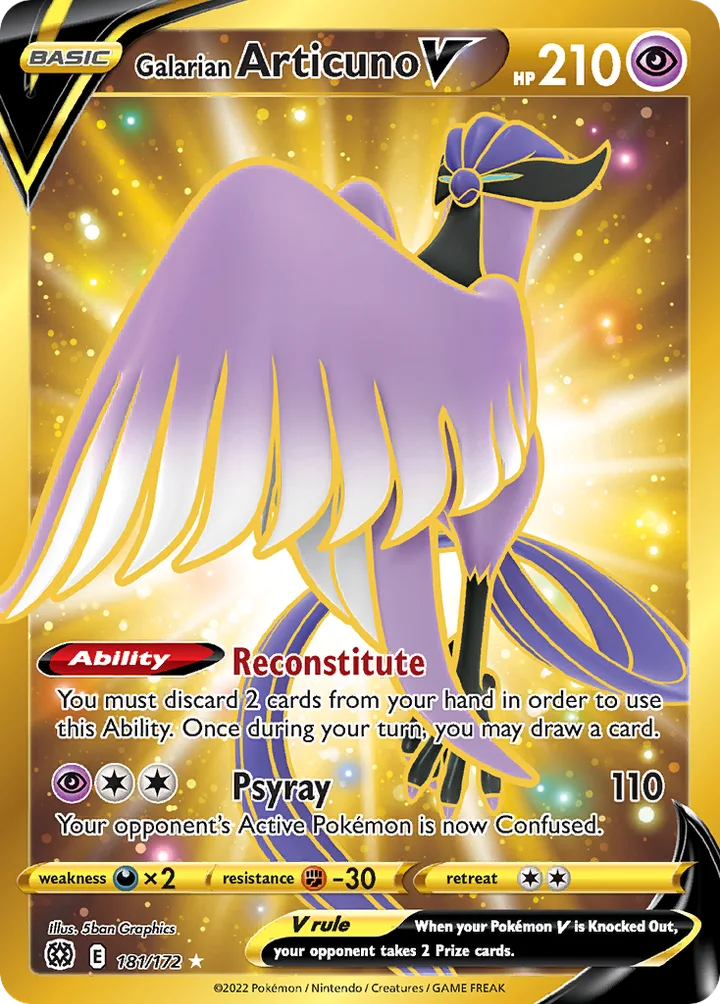 Galarian Articuno V, Brilliant Stars 181/172