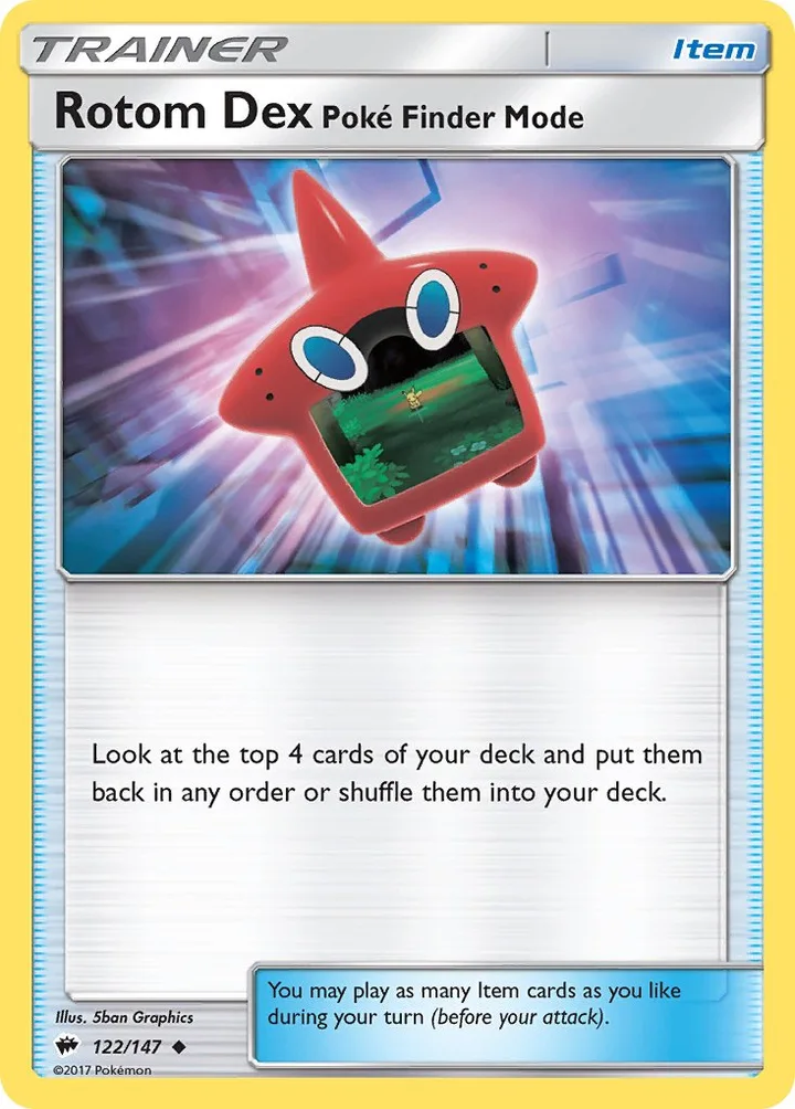 Rotom Dex Poké Finder Mode, Burning Shadows 122/147