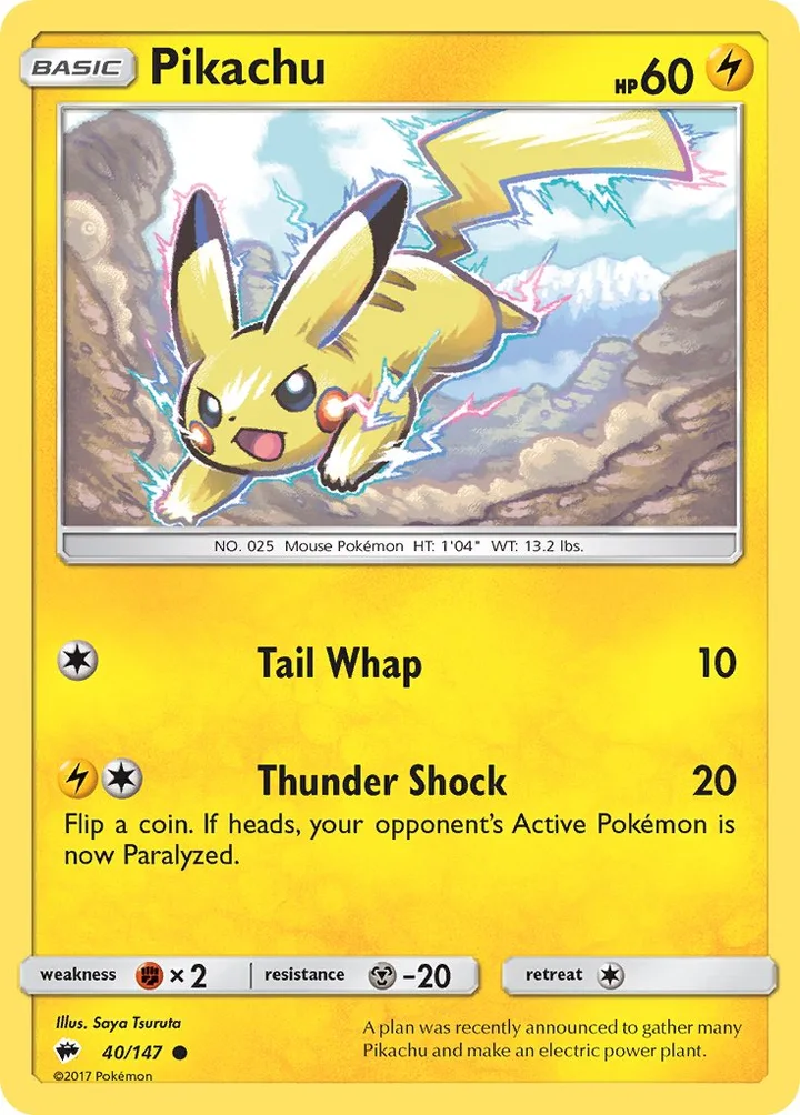 Pikachu, Burning Shadows 40/147