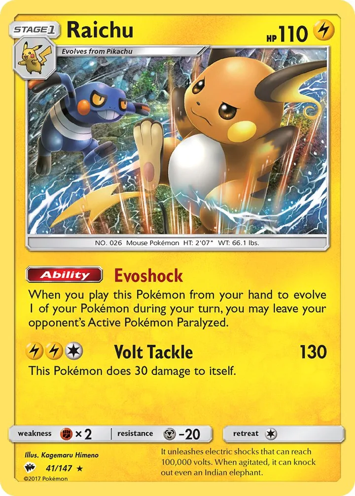 Raichu, Burning Shadows 41/147