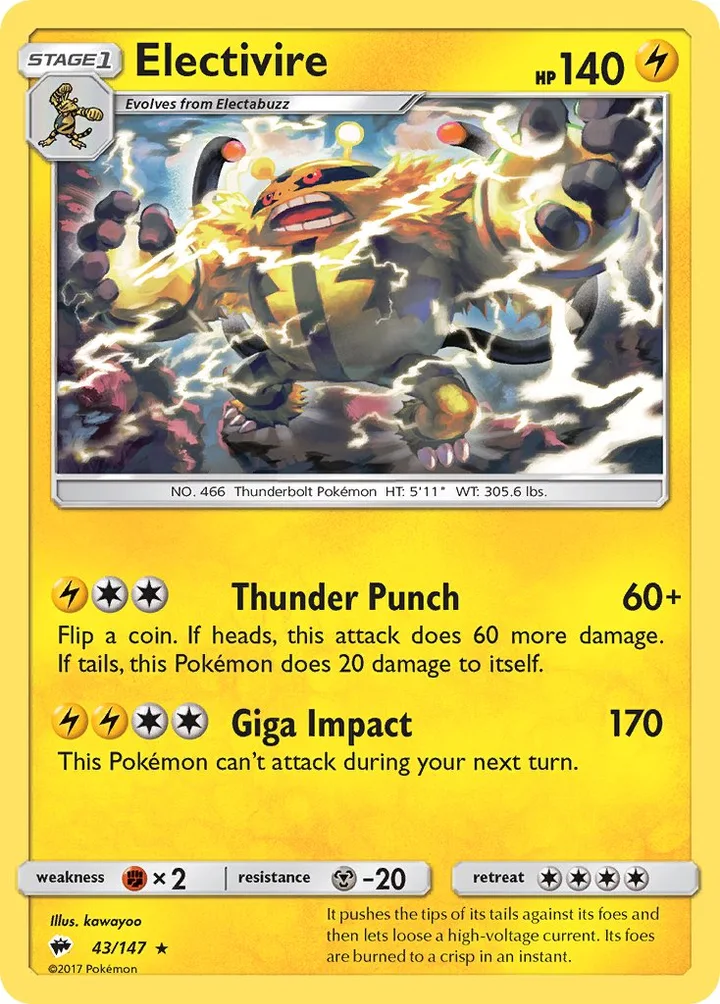 Electivire, Burning Shadows 43/147