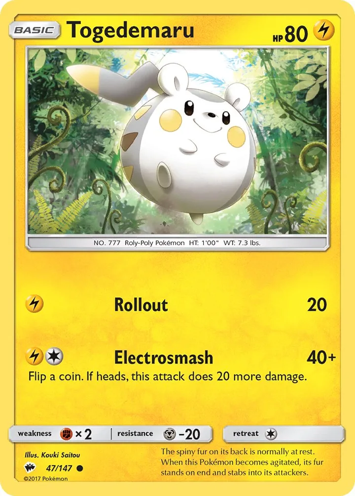 Togedemaru, Burning Shadows 47/147