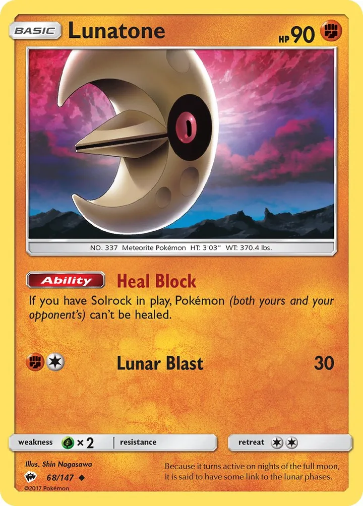 Lunatone, Burning Shadows 68/147