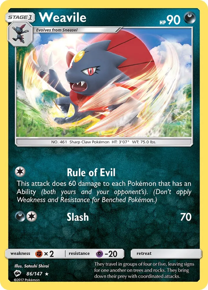 Weavile, Burning Shadows 86/147