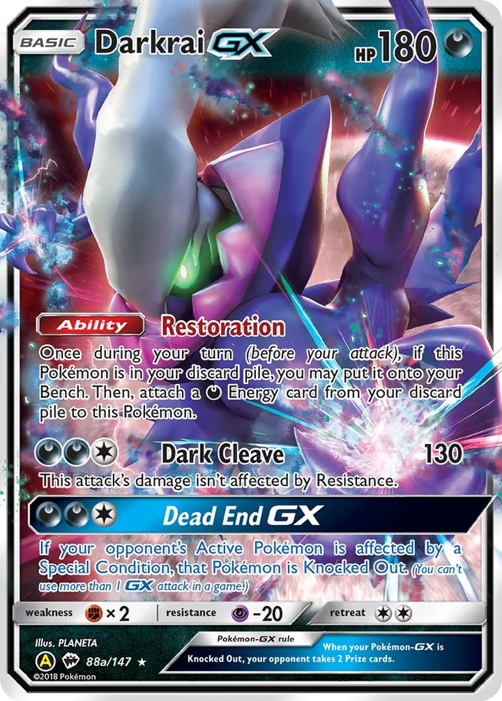 Darkrai-GX, Burning Shadows 88a/147