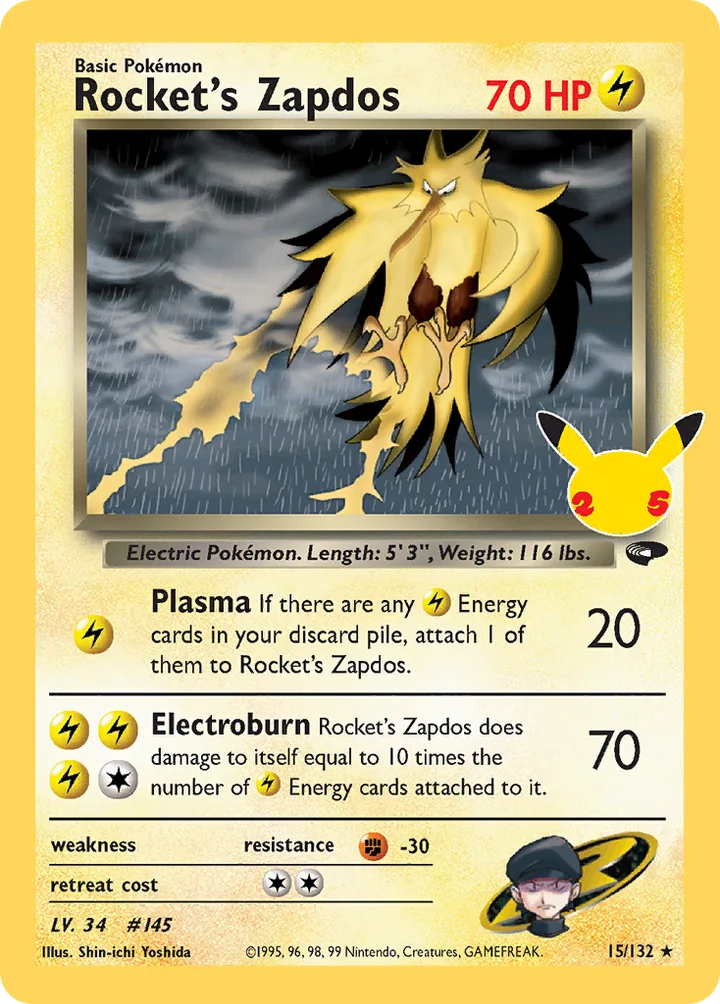 Rocket’s Zapdos, Celebrations 15/132