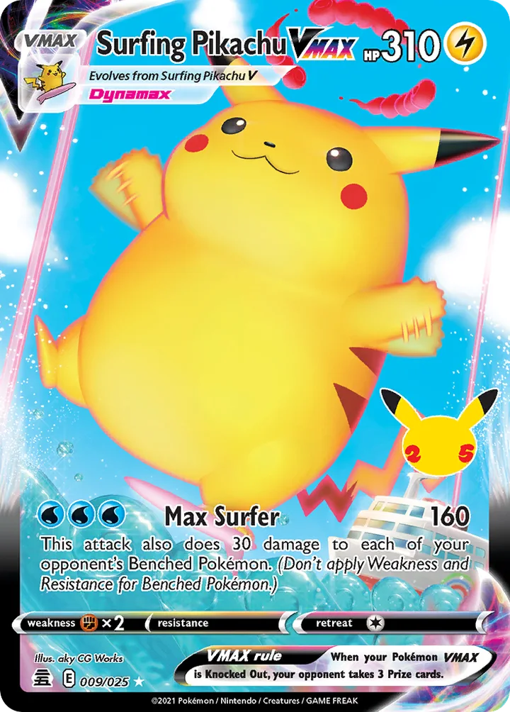 Surfing Pikachu VMAX, Celebrations 009/025