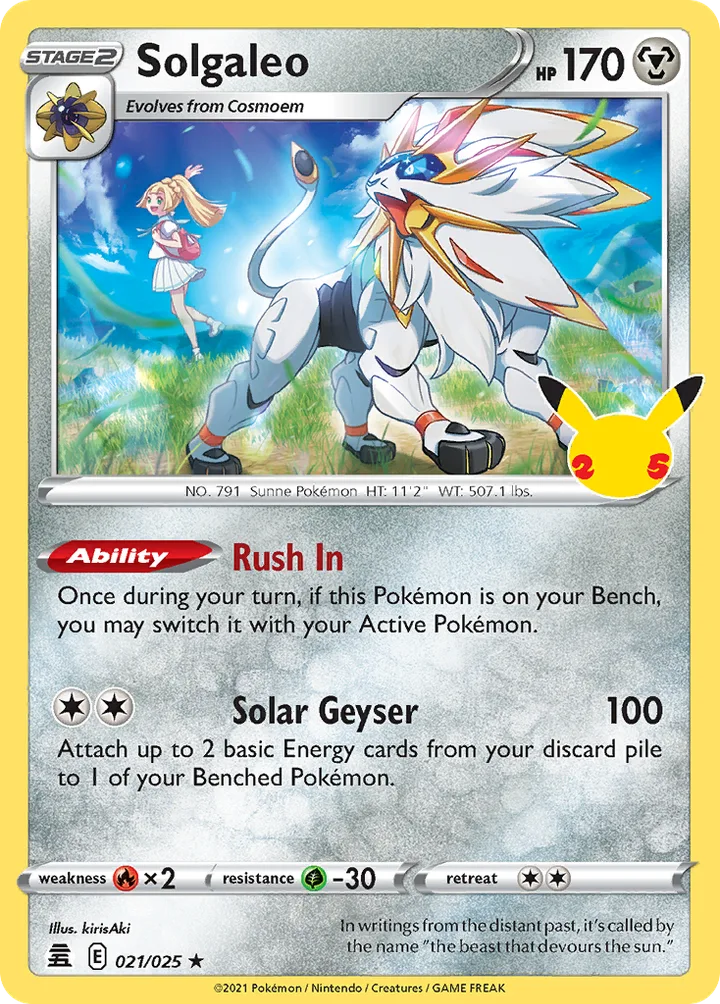 Solgaleo, Celebrations 021/025