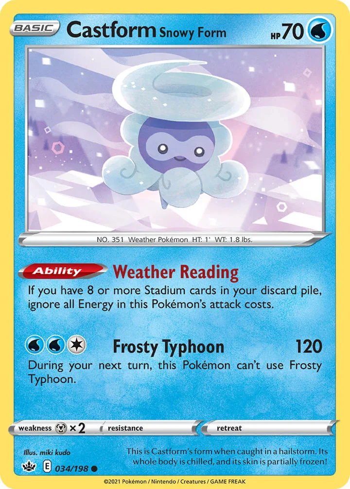 Castform Snowy Form, Chilling Reign 034/198