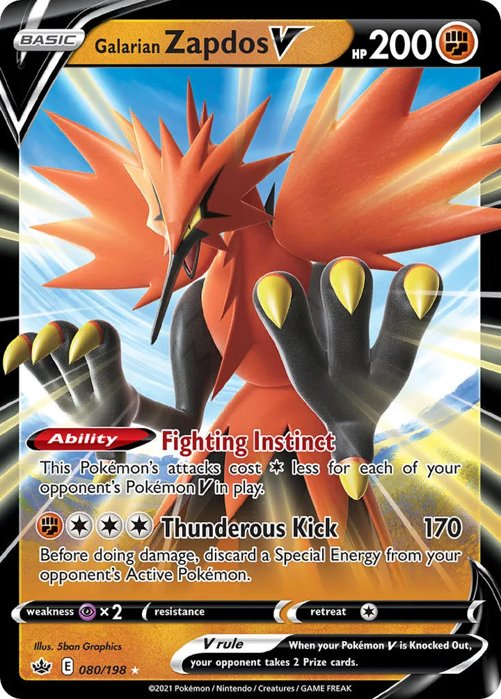 Galarian Zapdos V, Chilling Reign 080/198