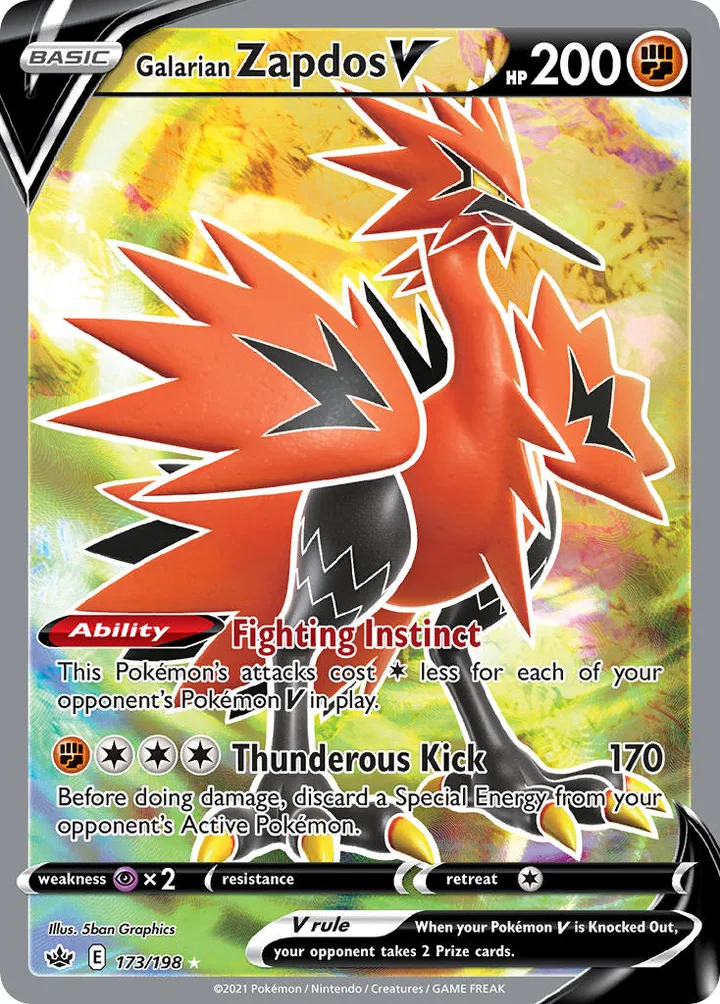 Galarian Zapdos V, Chilling Reign 173/198