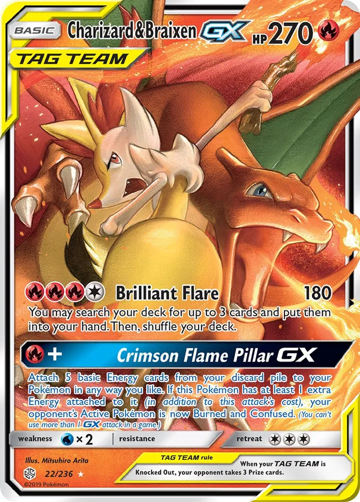 Charizard & Braixen-GX, Cosmic Eclipse 22/236