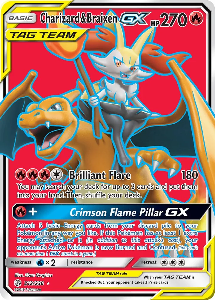 Charizard & Braixen-GX, Cosmic Eclipse 212/236