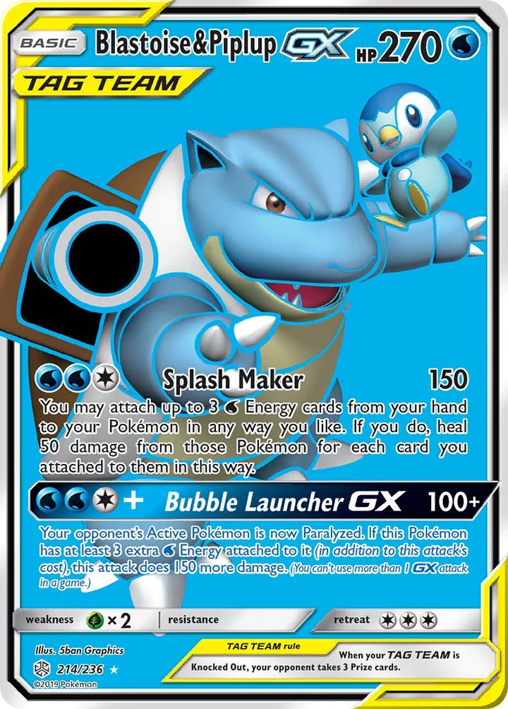 Blastoise & Piplup-GX, Cosmic Eclipse 214/236