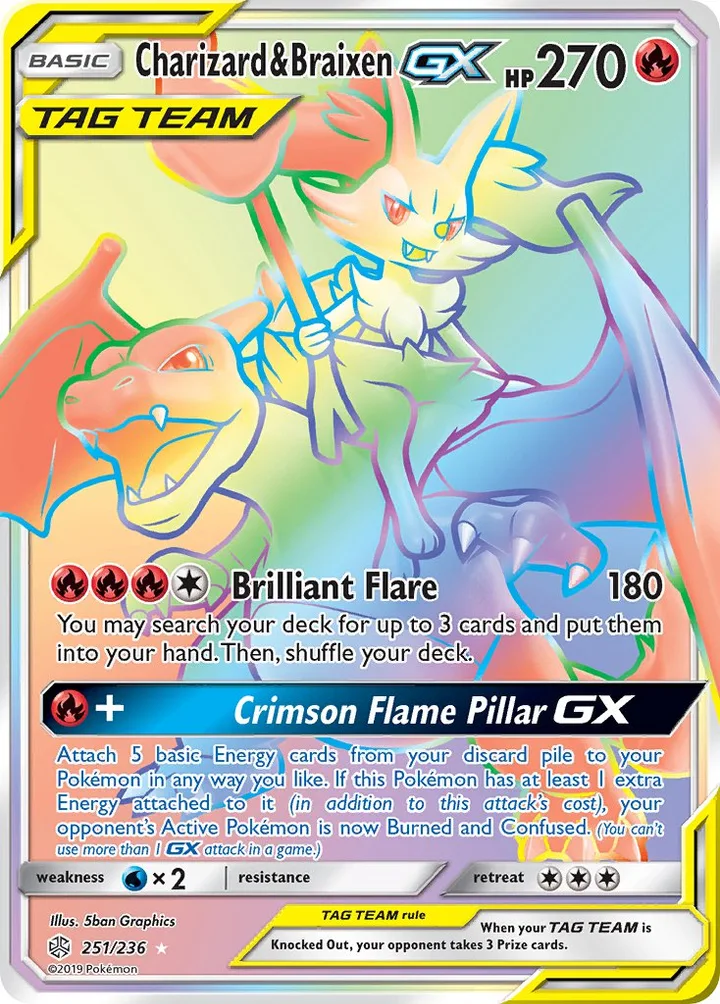 Charizard & Braixen-GX, Cosmic Eclipse 251/236