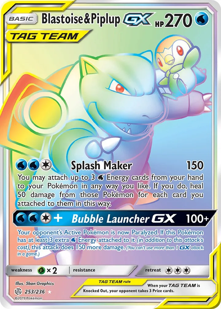 Blastoise & Piplup-GX, Cosmic Eclipse 253/236