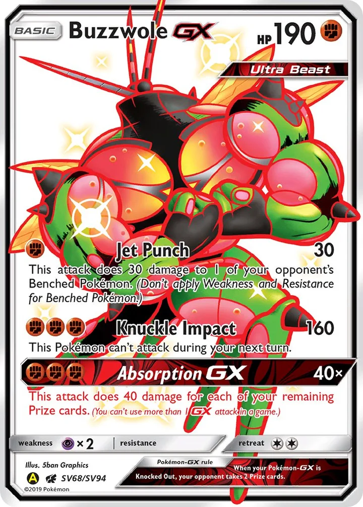 Buzzwole-GX, Hidden Fates SV68/SV94