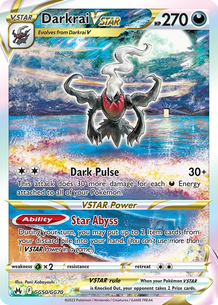 Darkrai VSTAR, Crown Zenith GG50/GG70