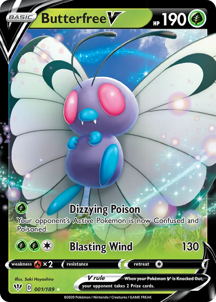 Butterfree V, Darkness Ablaze 001/189