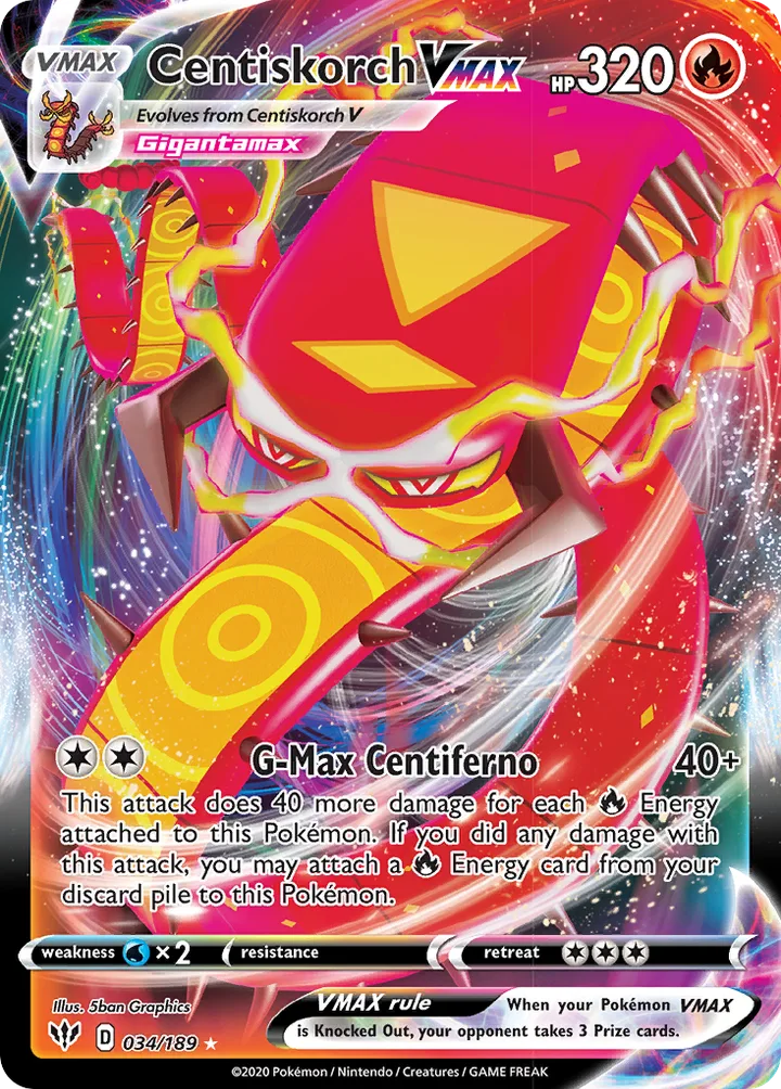 Centiskorch VMAX, Darkness Ablaze 034/189