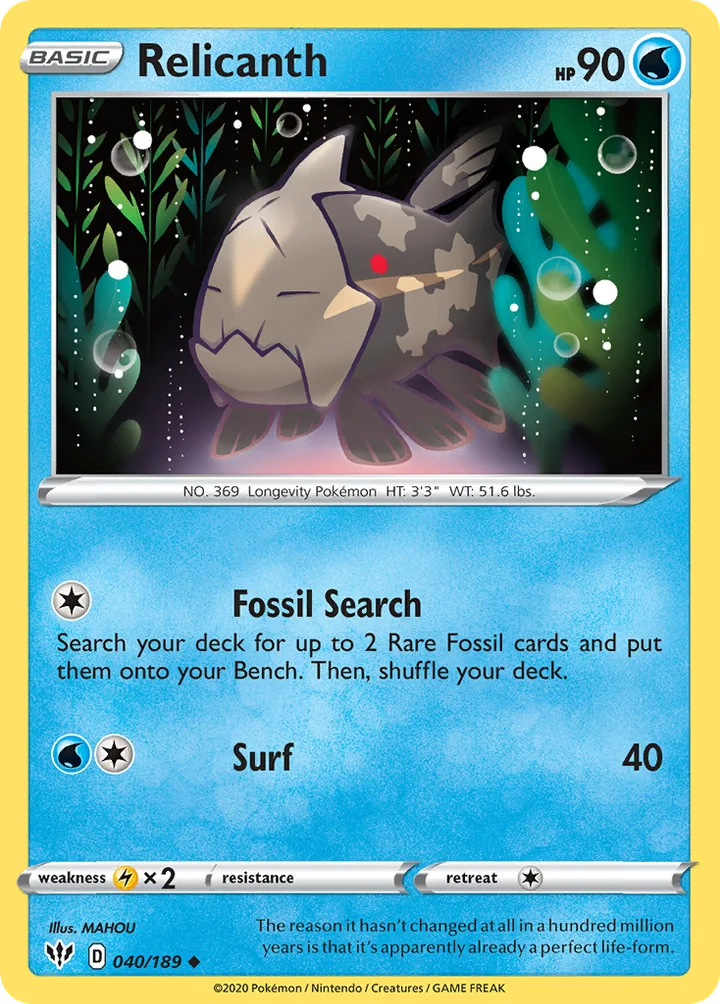 Relicanth, Darkness Ablaze 040/189