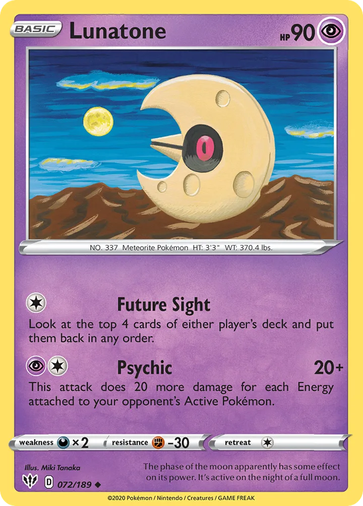 Lunatone, Darkness Ablaze 072/189