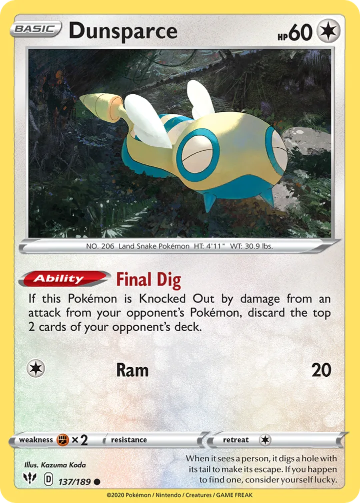 Dunsparce, Darkness Ablaze 137/189