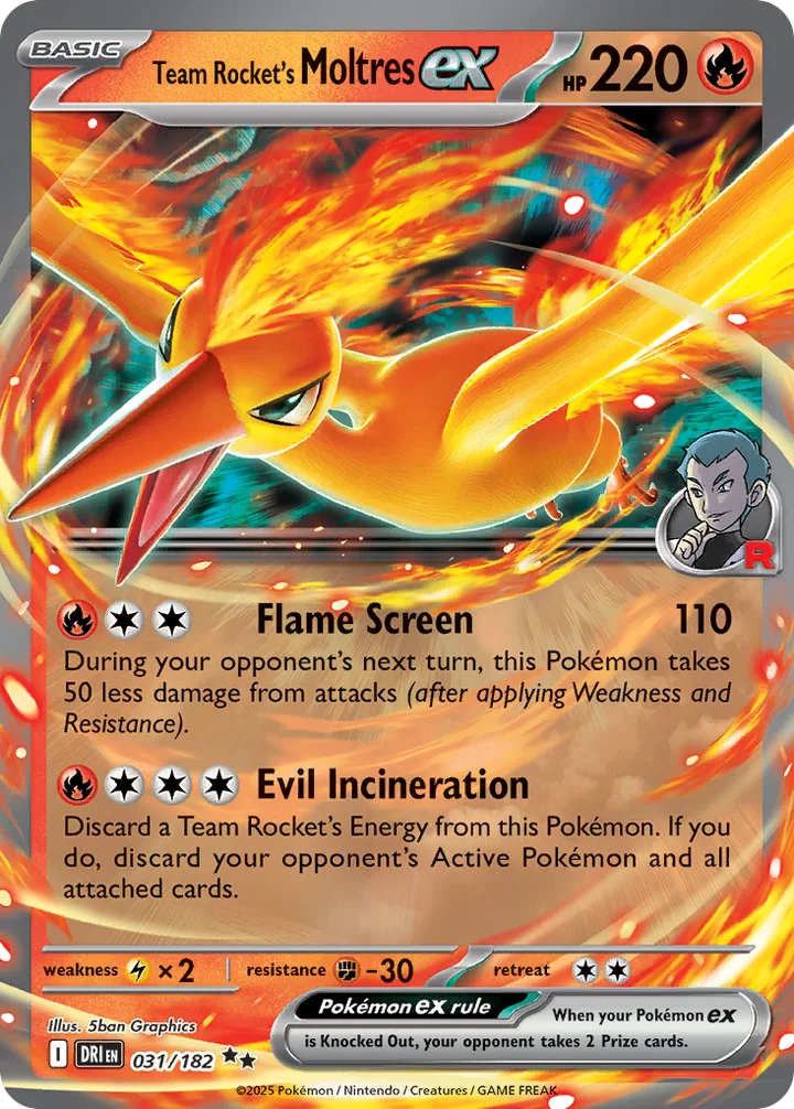 Team Rocket’s Moltres ex, Destined Rivals 031/182