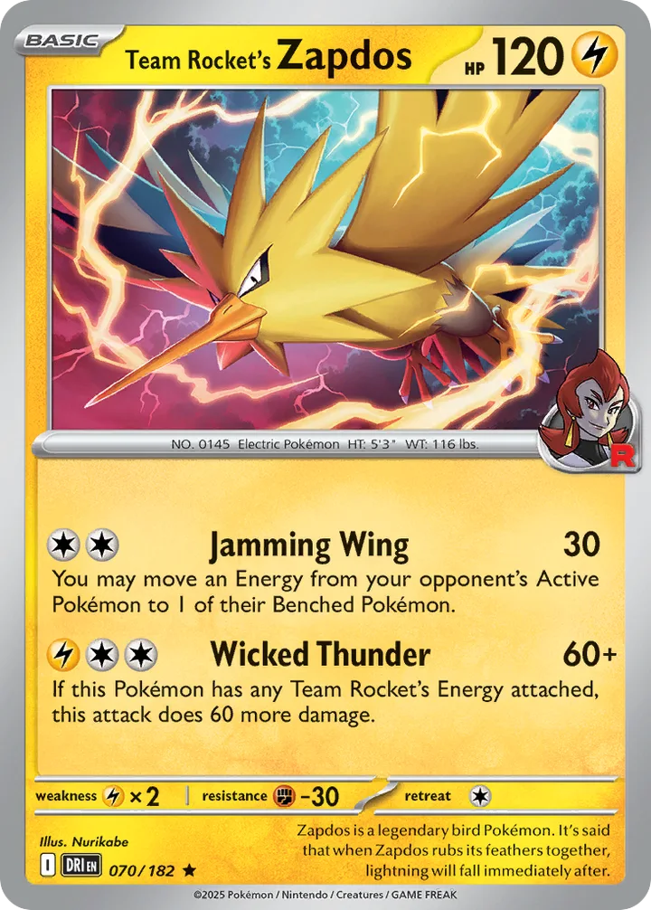 Team Rocket’s Zapdos, Destined Rivals 070/182