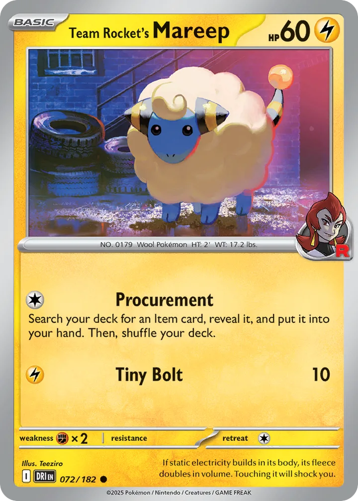 Team Rocket’s Mareep, Destined Rivals 072/182