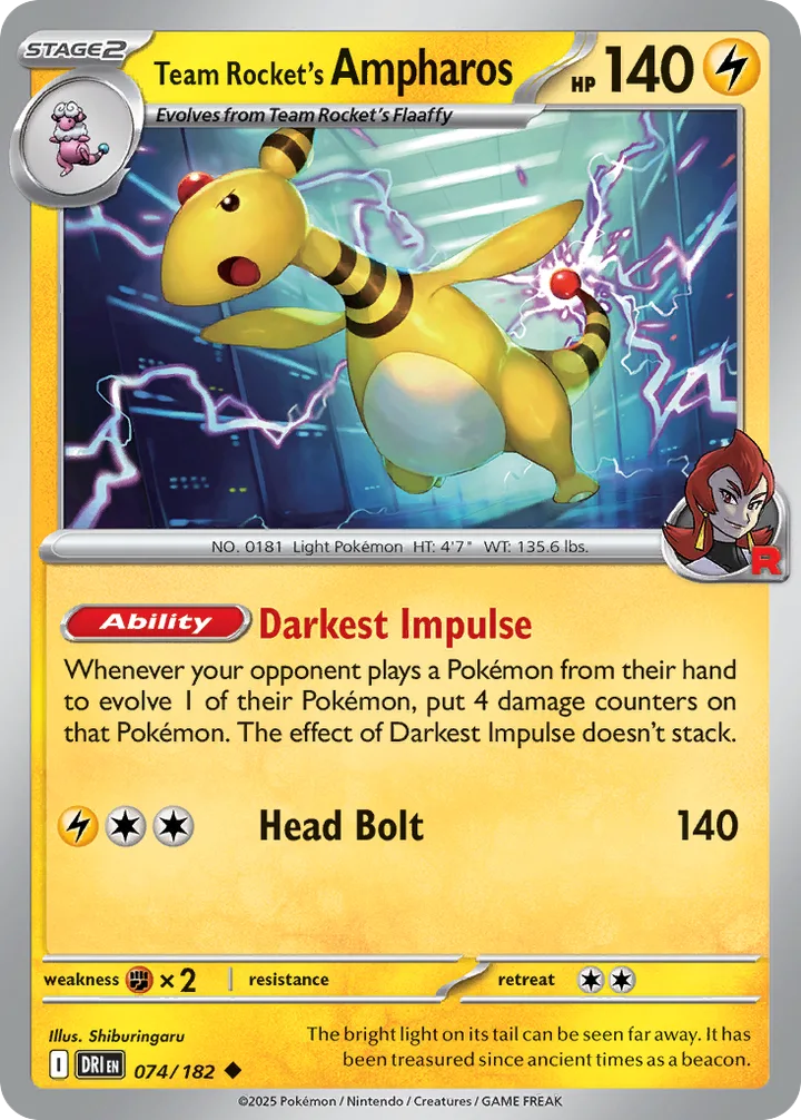 Team Rocket’s Ampharos, Destined Rivals 074/182
