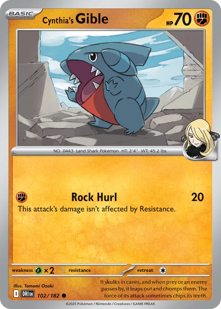 Cynthia’s Gible, Destined Rivals 102/182