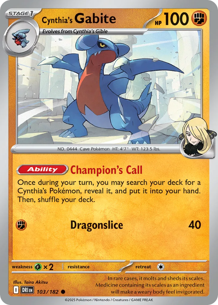 Cynthia’s Gabite, Destined Rivals 103/182