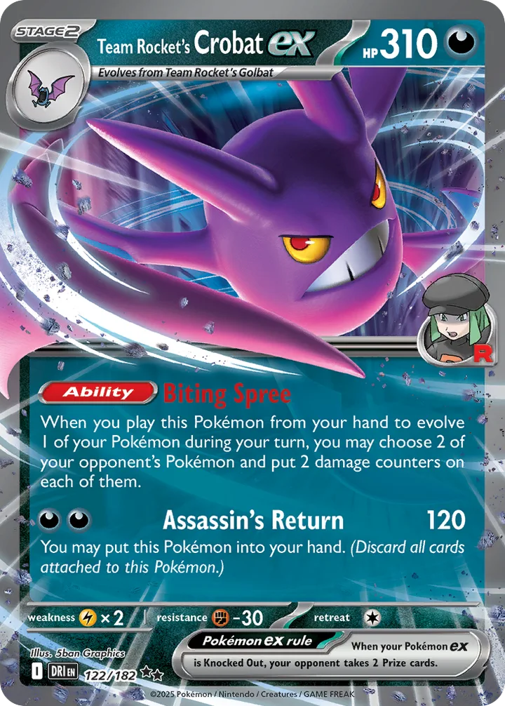 Team Rocket’s Crobat ex, Destined Rivals 122/182