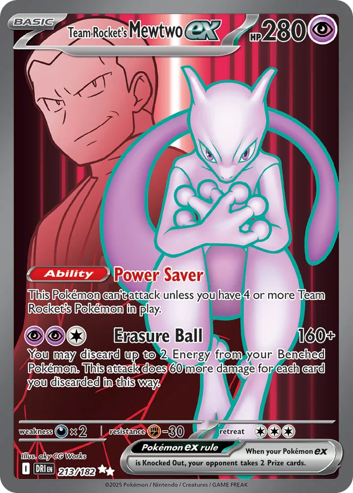 Team Rocket’s Mewtwo ex, Destined Rivals 213/182