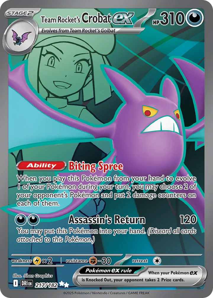 Team Rocket’s Crobat ex, Destined Rivals 217/182