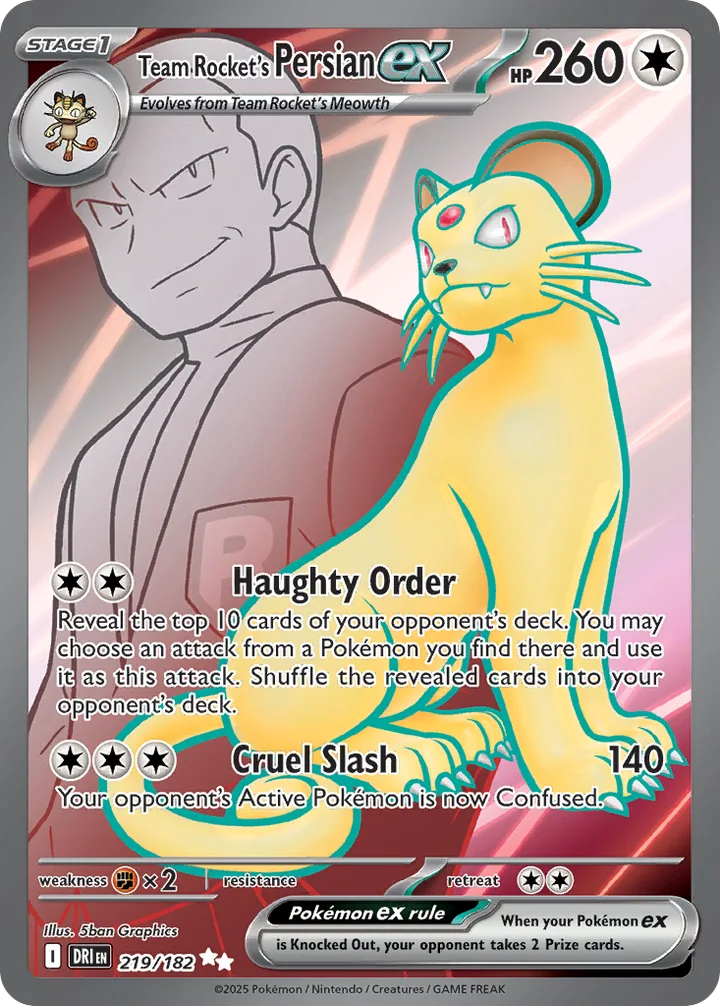 Team Rocket’s Persian ex, Destined Rivals 219/182