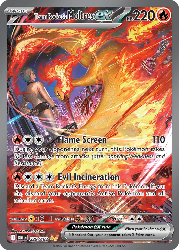 Team Rocket’s Moltres ex, Destined Rivals 229/182
